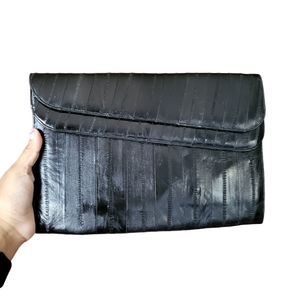 Vintage Eel Skin Clutch Double snaps
